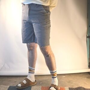 Y2K World Industries Mens 32 Shorts Gray 100 Cotton Skate Chino Walk Shorts 32"